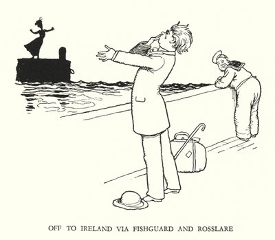 Illustrasjon for Railway Ribaldry av W Heath Robinson (litho) av William Heath Robinson