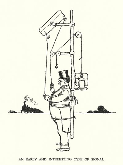 Illustrasjon for Railway Ribaldry av W Heath Robinson (litho) av William Heath Robinson
