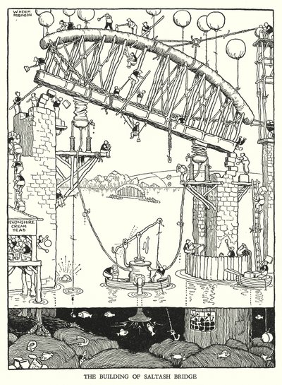 Illustrasjon for Railway Ribaldry av W Heath Robinson (litho) av William Heath Robinson
