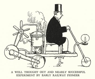 Illustrasjon for Railway Ribaldry av W Heath Robinson (litho) av William Heath Robinson