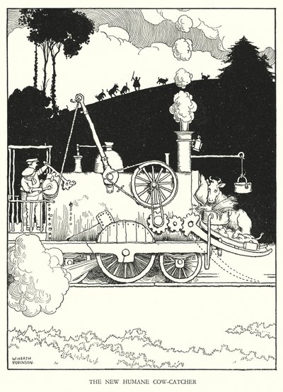 Illustrasjon for Railway Ribaldry av W Heath Robinson (litho) av William Heath Robinson