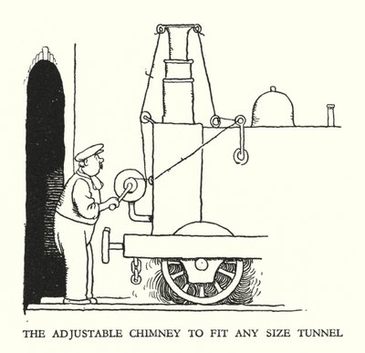 Illustrasjon for Railway Ribaldry av W Heath Robinson (litho) av William Heath Robinson