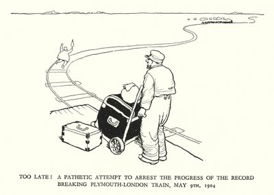 Illustrasjon for Railway Ribaldry av W Heath Robinson (litho) av William Heath Robinson