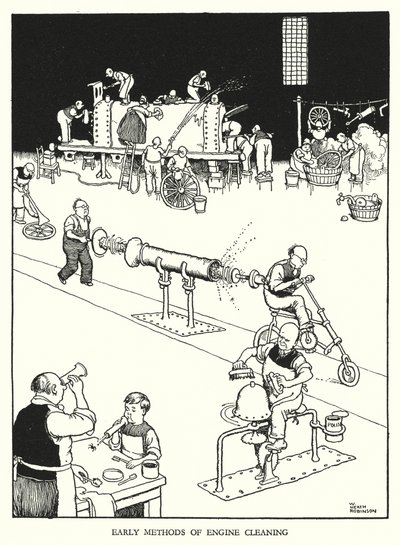 Illustrasjon for Railway Ribaldry av W Heath Robinson (litho) av William Heath Robinson