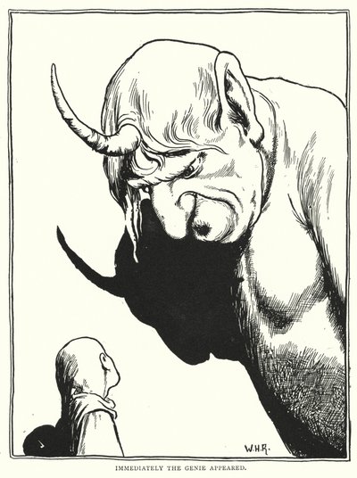 Umiddelbart dukket ånden opp (gravering) av William Heath Robinson