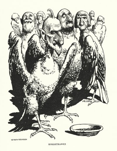 Knighthawks (litho) av William Heath Robinson