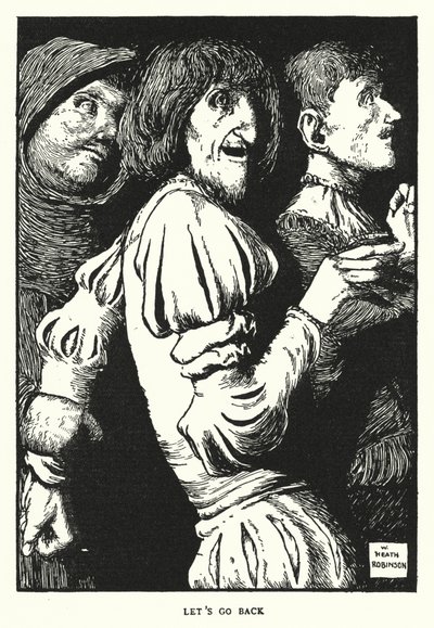 La oss gå tilbake (litho) av William Heath Robinson