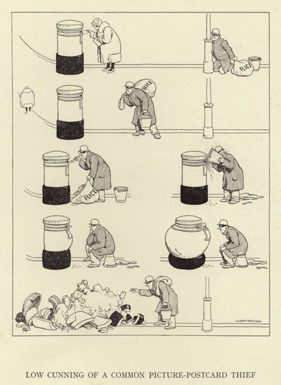 Lav list av en vanlig postkorttyv av William Heath Robinson