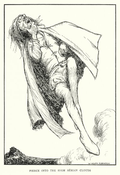Stikk inn i de høye luftskyene (litho) av William Heath Robinson