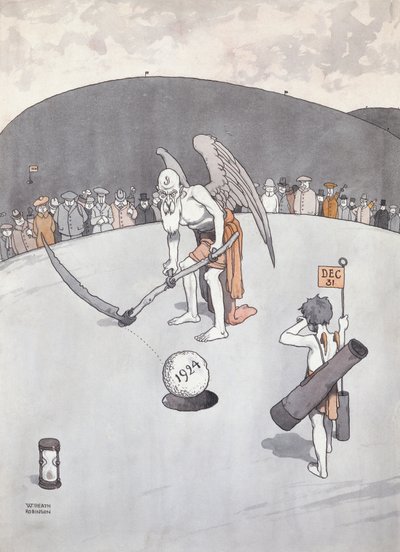Sette ut det gamle hullet (penn og blekk) av William Heath Robinson