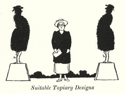 Egnet topiary-design (litho) av William Heath Robinson
