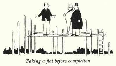 Ta en leilighet før ferdigstillelse (litho) av William Heath Robinson