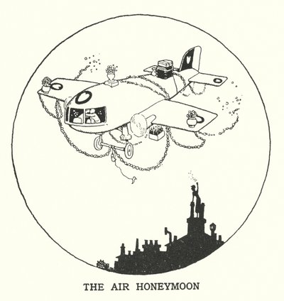 The Air Honeymoon (litho) av William Heath Robinson
