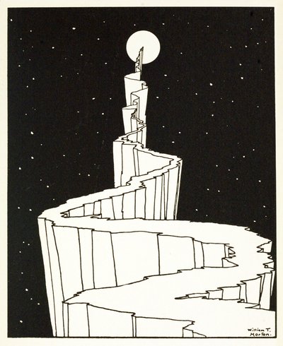 The Path to the Moon, fra A Book of Images, pub. 1898 (gravering) av William Heath Robinson
