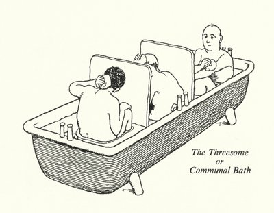 Trekanten eller fellesbadet (litho) av William Heath Robinson