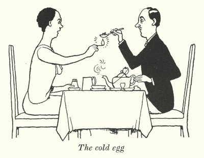 Det kalde egget (litho) av William Heath Robinson