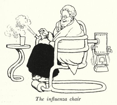 Influensastolen (litho) av William Heath Robinson