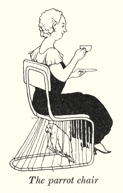Papegøyestolen (litho) av William Heath Robinson