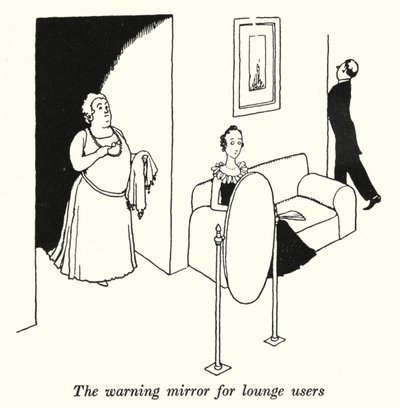 Varselsspeilet for loungebrukere (litho) av William Heath Robinson