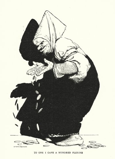 Til en ga jeg hundre floriner (litho) av William Heath Robinson
