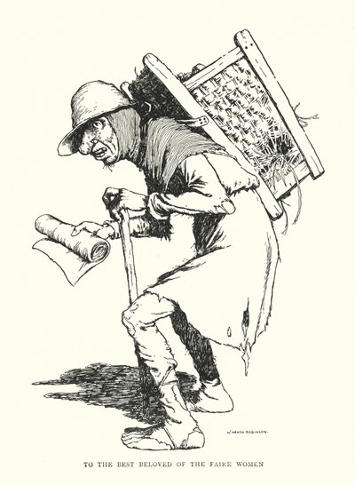 Til den mest elskede av faire kvinnene (litho) av William Heath Robinson