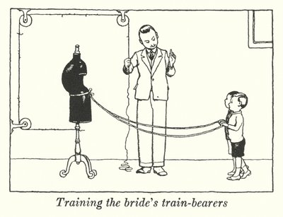 Trening av brudens togbærere (litho) av William Heath Robinson