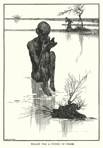Trajan var en froskerfisker (litho) av William Heath Robinson