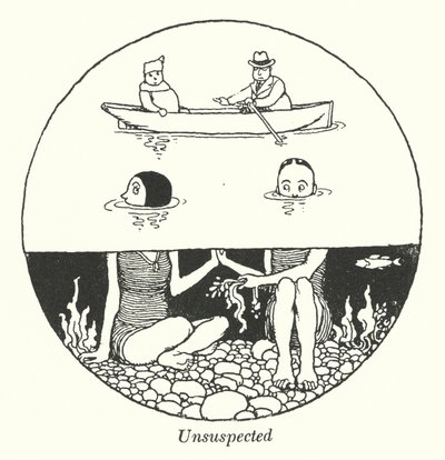 Ikke mistenkt (litho) av William Heath Robinson