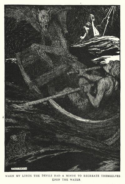 Da mine herrer, djevlene hadde et ønske om å gjenskape seg selv på vannet (litho) av William Heath Robinson