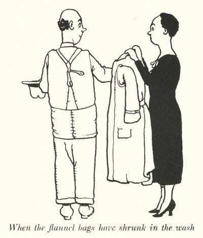Når flanellposene har krympet i vask (litho) av William Heath Robinson
