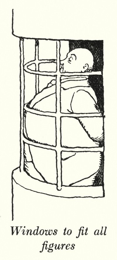 Vinduer som passer til alle figurer (litho) av William Heath Robinson
