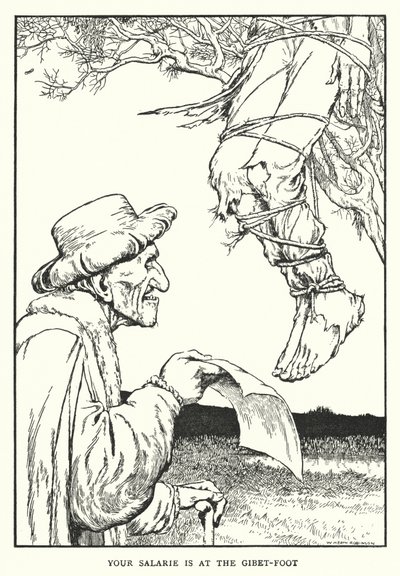 Lønnen din er på gibet-foten (litho) av William Heath Robinson