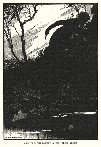 og myrdet forrædersk Abece (litho) av William Heath Robinson