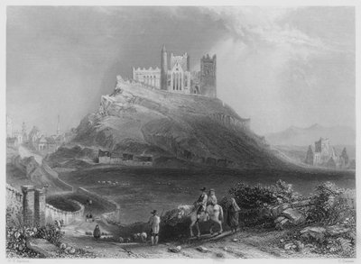 Tilnærming til Cashel, fra nord (gravering) av William Henry (after) Bartlett
