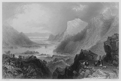 Tilnærming til Killarney fra Kenmare Road (gravering) av William Henry (after) Bartlett