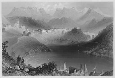 Clifden, Connemara (gravering) av William Henry (after) Bartlett
