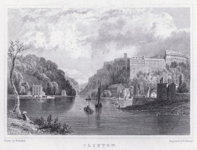 Clifton (gravering) av William Henry (after) Bartlett