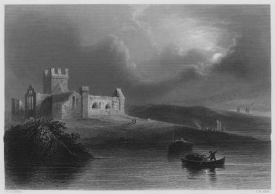 Dunbrody Abbey (gravering) av William Henry (after) Bartlett