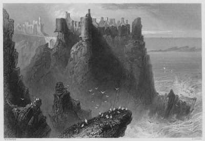 Dunluce Castle (gravering) av William Henry (after) Bartlett