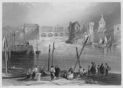 Galway, fra Gladdagh (gravering) av William Henry (after) Bartlett