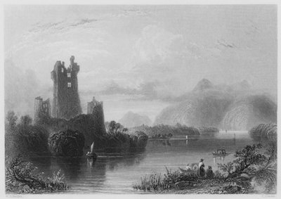 Ross Castle, Killarney (gravering) av William Henry (after) Bartlett