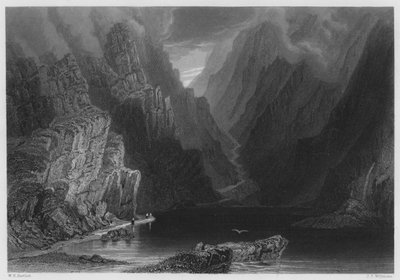The Mountains in the Gap of Dunloe (gravering) av William Henry (after) Bartlett