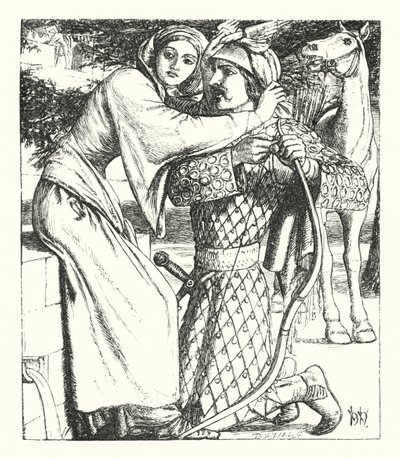 The Ballad of Oriana (gravering) av William Henry (after) Hunt