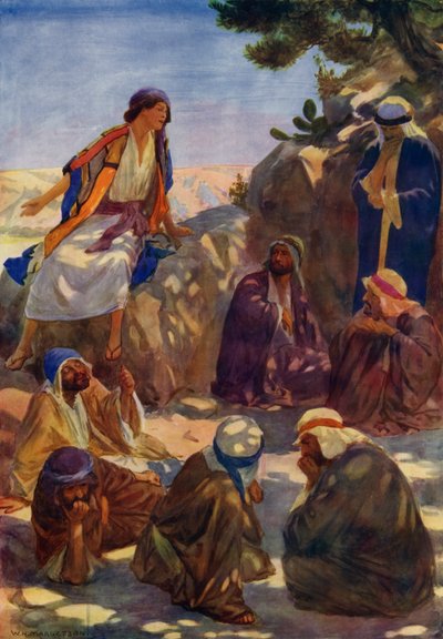 Joseph forteller sine drømmer (farge litho) av William Henry (after) Margetson