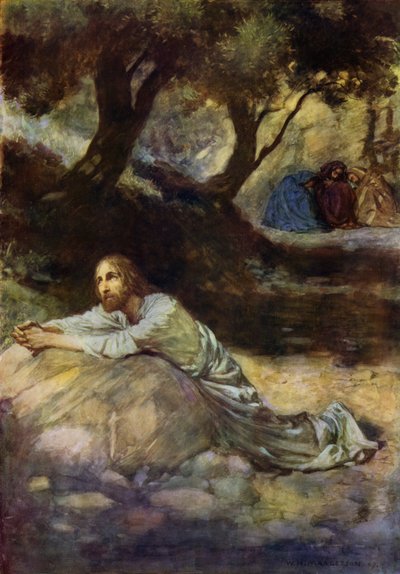 The Garden of Getsemane (farge litho) av William Henry (after) Margetson