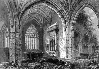 Abbey of Holy Cross, ca. 1841 av William Henry Bartlett