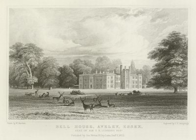 Bell House, Aveley, Essex, sete for Sir TB Lennard, Baronet av William Henry Bartlett