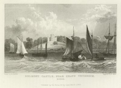 Belmont Castle, nær Grays Thurrock, Essex av William Henry Bartlett