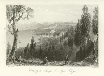 Kirkegård og moske i Ayub, Konstantinopel av William Henry Bartlett