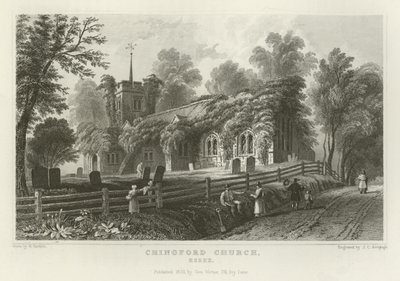 Chingford kirke, Essex av William Henry Bartlett